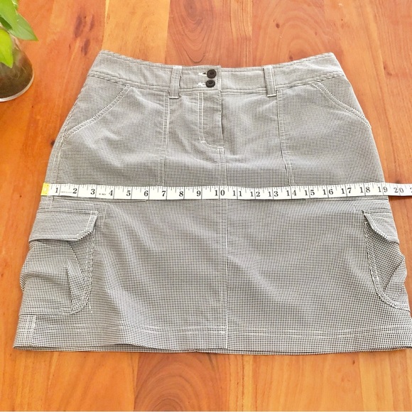 Prtex Y2K Gingham Medium Rise Casual Black & White Mini Cargo Skirt. US 04. - Picture 11 of 14